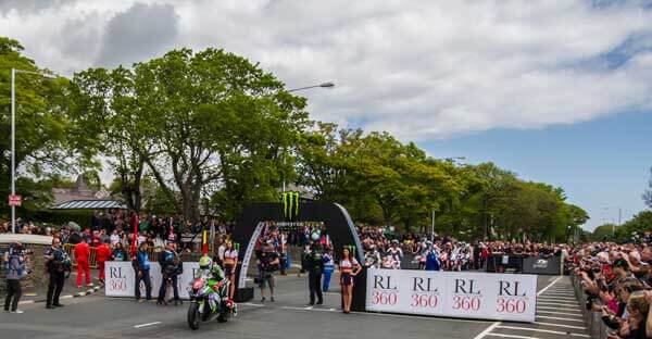 Our RL360 branding on the startline at the TT Grandstand