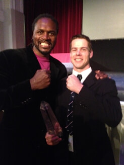 RL360 Quantum sponsored Tim Kneale with Olympic Boxing Gold Audley Harrison